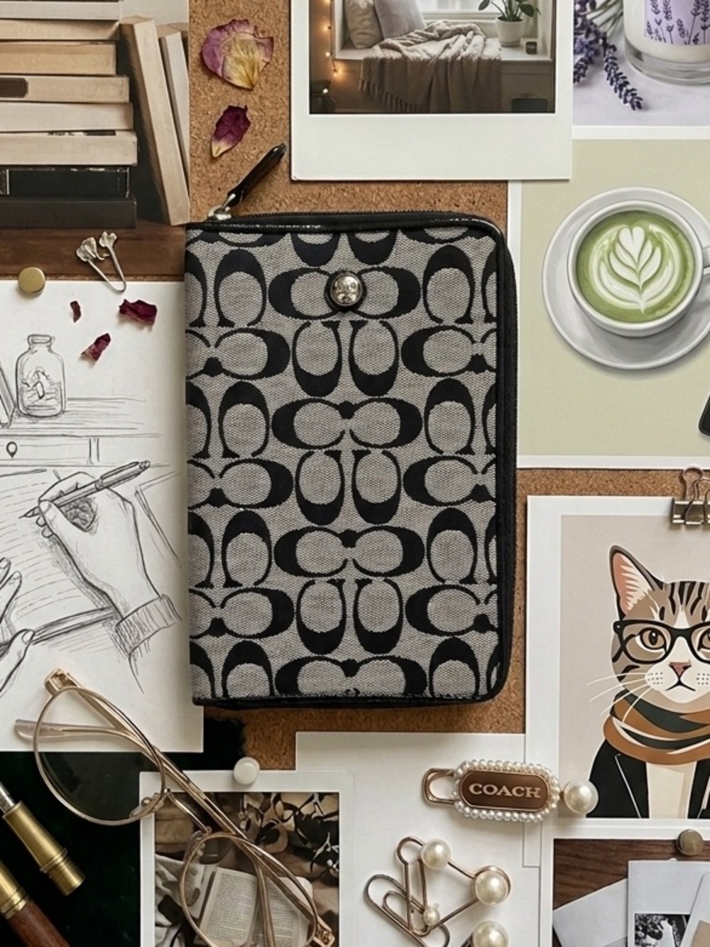 Coach Signature Zip Around for Kindle